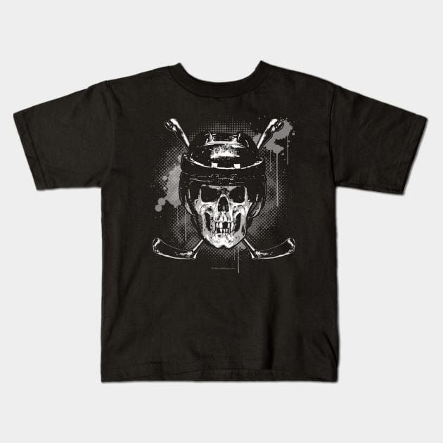 Hockey Skull Kids T-Shirt by eBrushDesign